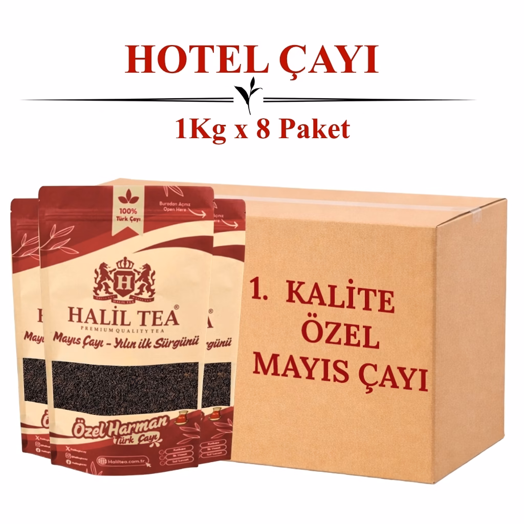 Hotel Çayı 8 KG (1KG x 8 Paket) – 1. Kalite Mayıs Hasat Türk Çayı | Halil Tea