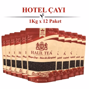 Hotel Çayı 12 KG (1KG x 12 Paket) – 1. Kalite Mayıs Hasat Türk Çayı | Halil Tea